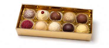 Pralinenverpackung Goldi für 10 Pralinen